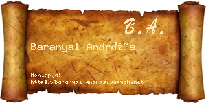Baranyai András névjegykártya