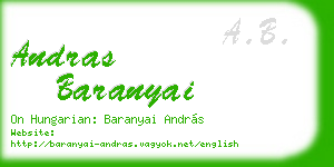 andras baranyai business card